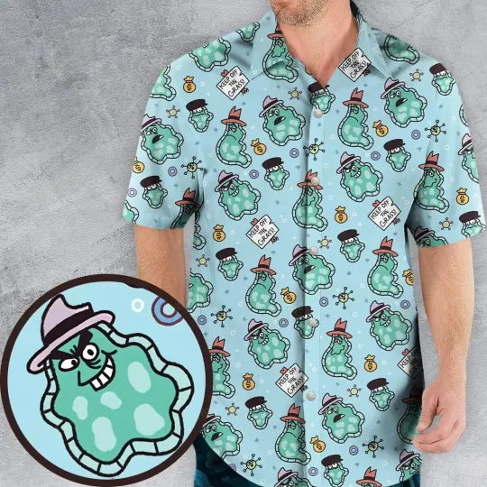 Discover Amoeba Boys Hawaiian Button Down Shirt Unisex Adults S-5XL