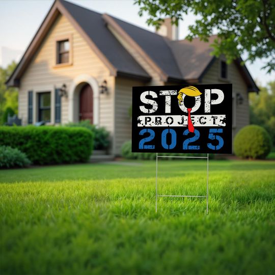 Discover Stop Project 2025 Yard Sign, Anti-Authoritarian Political Protest Lawn Sign,  Anti-Trump Resistance Sign, Waterproof Pro-Freedom Sign