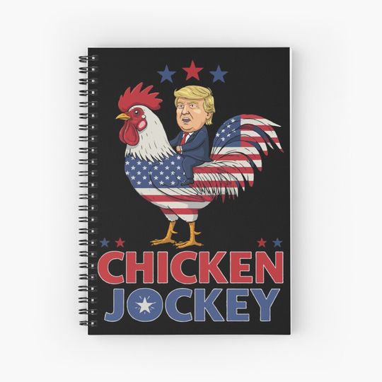 Discover Funny Chicken Jockey Trump Spiral Notebooks
