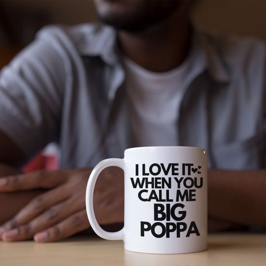 Discover Big Poppa Ceramic Coffee Mugs - White and Black Cups