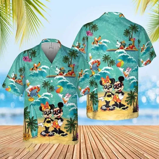 Discover Disneyyy Mickeyy And Minniee Hawaiian Shirt - Magical Hawaii Family Vacation Gift