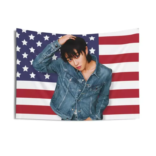 Discover [KPOP FLAG] SEVENTEEN THE8 American Flag Wall Tapestry Carat Fan Merch Decor