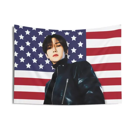 Discover [KPOP FLAG] YEOSANG American Flag Wall Tapestry Fan Merch For Decor
