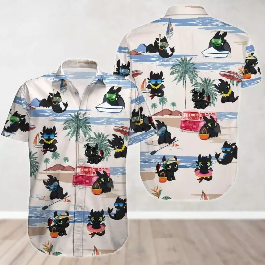 Discover Toothless How to Train Your Dragon Hawaiian Shirt Casual Button Down Unisex