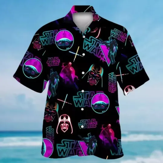 Discover Darthh Vaderr Hawaiian Shirt, Starr Warss Movie Shirt, Galaxys Edge Button Shirt