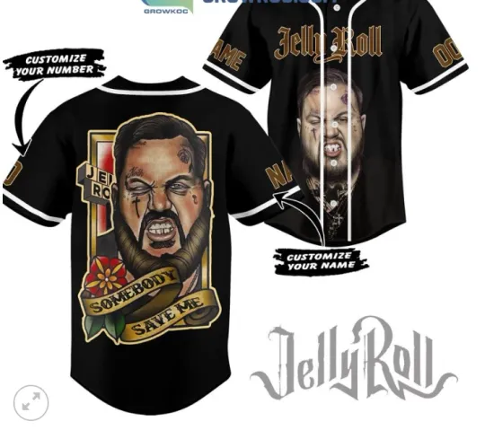 Discover Jelly Roll Somebody Save Me Art Design Baseball Jersey, 3D Jersey Gifts