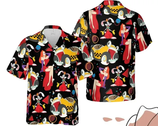 Discover Jessica Rabbit Hawaiian Button Down Shirt Unisex Adults S-5XL