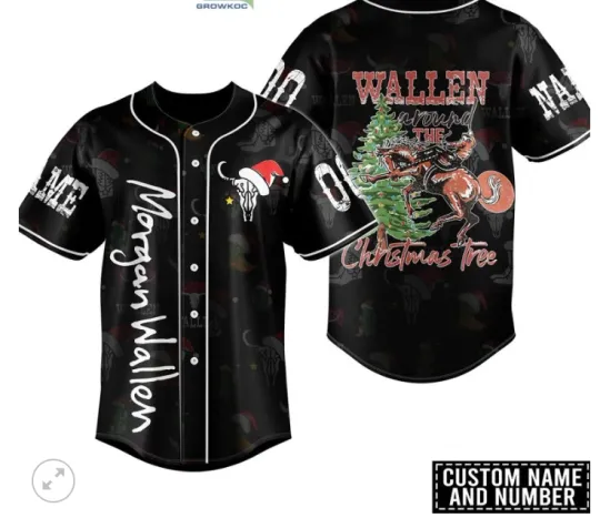 Discover Wallen Western Around The Christmas Tree Baseball Jersey, 3D Jersey Gifts
