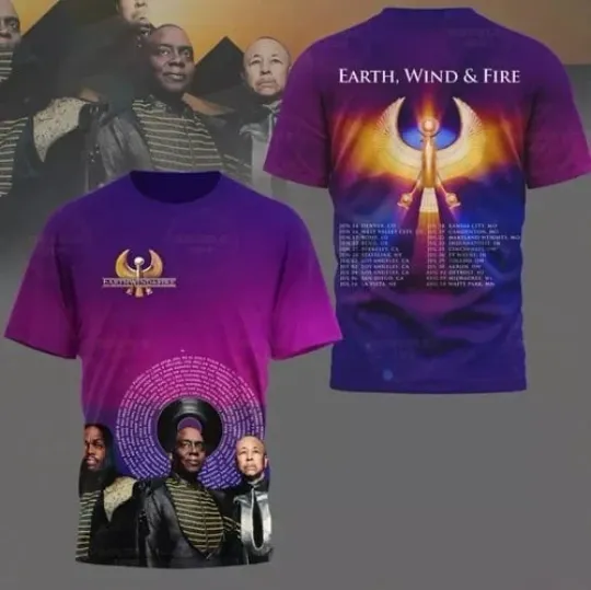 Discover Earth, Wind & Fire World Tour 2025 AOP 3D T-shirt