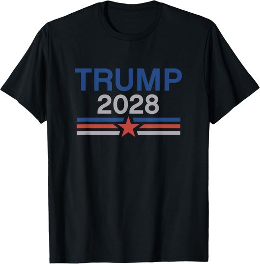 Discover Trump 2028 Minimalist Retro Patriotic Trump Inauguration T-Shirt
