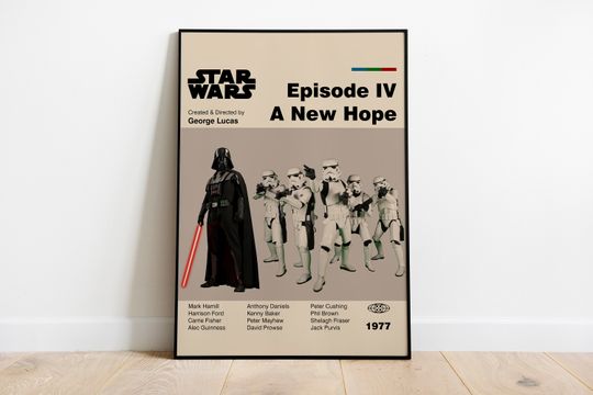 Discover Starr Warss POSTER - Darthh Vaderr - Stormtrooper - Mid Century Modern Poster - Minimalist Art Poster