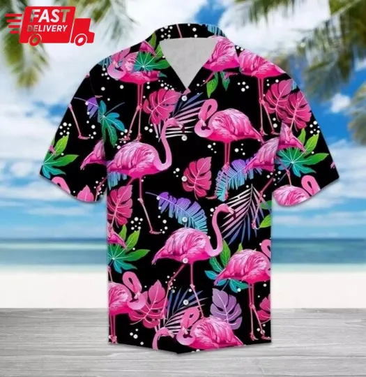 Discover Pink Flamingo Hawaiian Shirt, Flamingo Hawaii Aloha