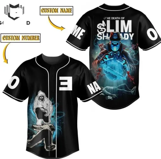 Discover The Death Of Slim Shady Eminem Baseball Jersey, Gift For Fan