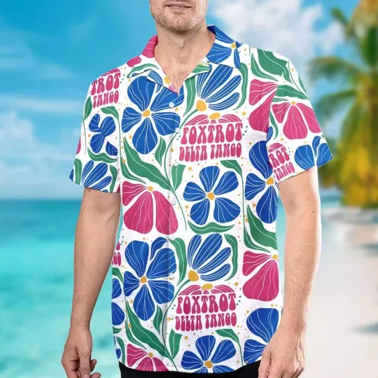 Discover Vintage Foxtrot Delta Tango Fck Trump Anti Maga Floral Summer Hawaiian Shirt