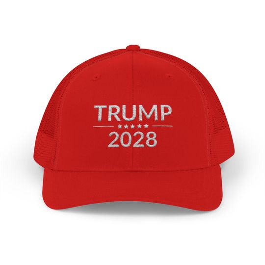 Discover Red Trump 2028 Hat, Embroidered Red MAGA Hat, Republican Gift, Support Trump Cap