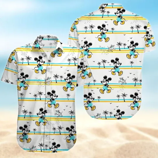 Discover Mickeyy mouse Hawaiian Shirt Casual Button Down Unisex Adults Outfit Size S-5XL