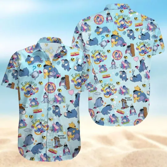 Discover Eeyoree winniee the poohh Hawaiian Shirt Casual Button Down Unisex Adults S-5XL