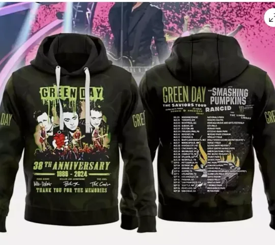 Discover Green Day The Saviors Tour 2024 30Th Hoodie 3d