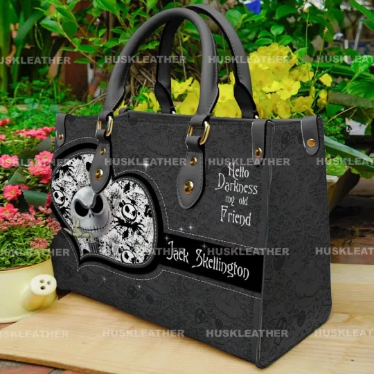 Discover Skellingtonn Hello Darkness My Old Friend Leather Handbag,Skellingtonn Handbag