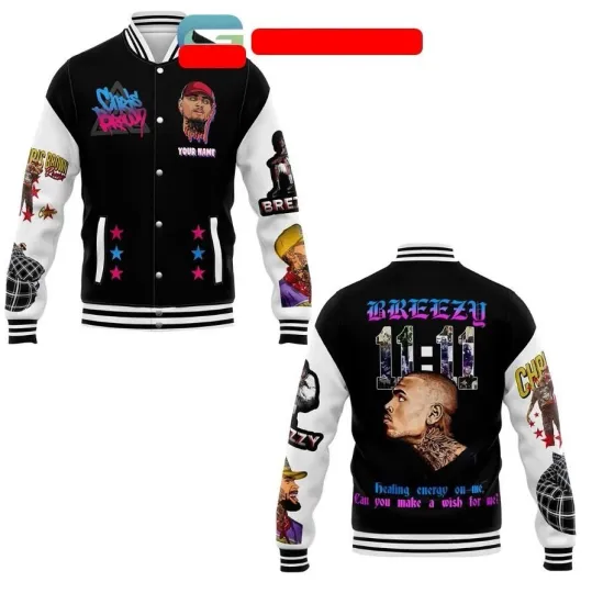 Discover Great new new Chris Brown Healing Energy On Me Personalized Baseball Jacket