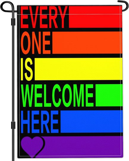 Discover Everyone Is Welcome Here Garden Flag Gay Pride Garden Flags for Outside