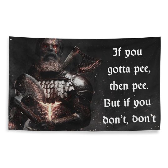 Discover Funny Meme Tapestry | Meme Quote Wall-Decor - 'If you gotta pee. then pee, but if you don't, don't.' - Funny Birthday Tapestry - Meme Gift