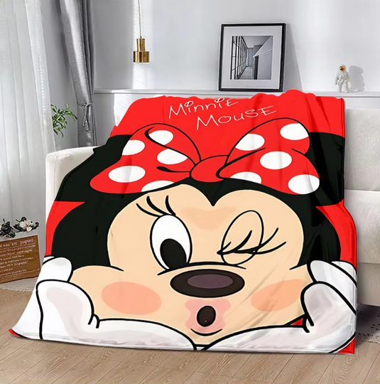 Discover Cartoon Disneyyy Cute Minniee Printed Blanket Picnic Blankets Warm Blanket Soft and Comfortable Blanket Home Travel Birthday Gift