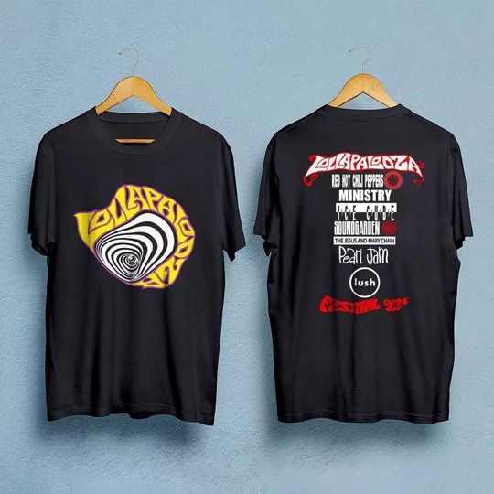Discover Vintage Lollapalooza 1992 Concert Tour T-Shirt New Gildan Double Side