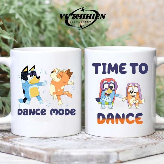 Discover Time To Dance BlueyDad Mug, Dance Mode Blue Dog Lovers Coffee Mug