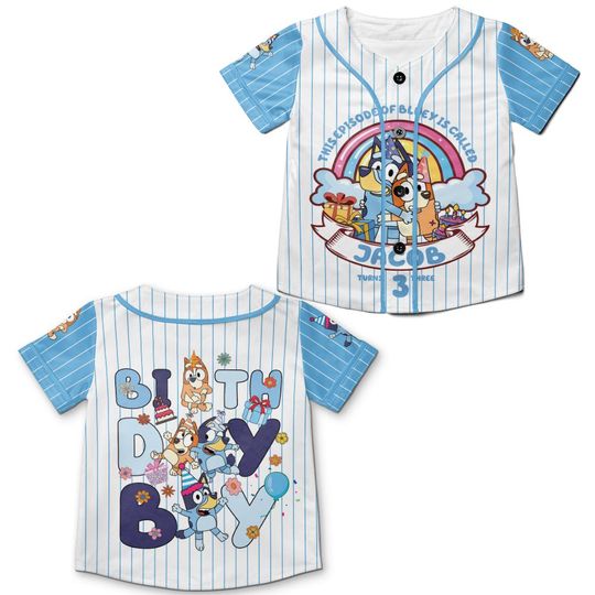 Discover Personalized BlueyDad Birthday Jersey, Custom Family BlueyDad Jersey