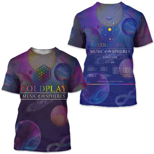 Discover Coldplay Music Of The Sphere World Tour 2025 The Show 3D T-Shirt