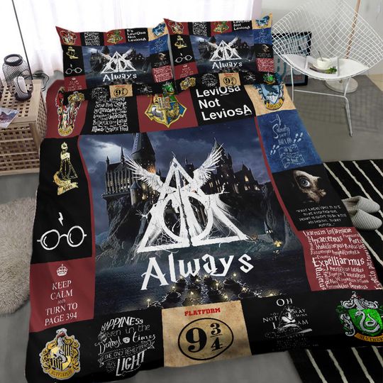 Discover Harry Potter Symbol Quilt Duvet Cover Set Doona Cover Bed Linen Home Textiles