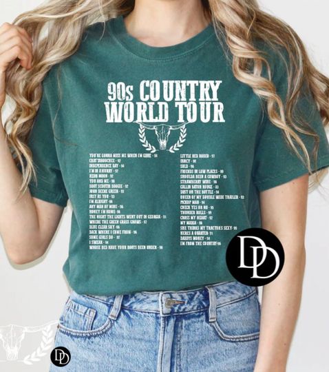 Discover 90's Country World Tour Shirt with pocket, 90s country shirt, country grass shirt