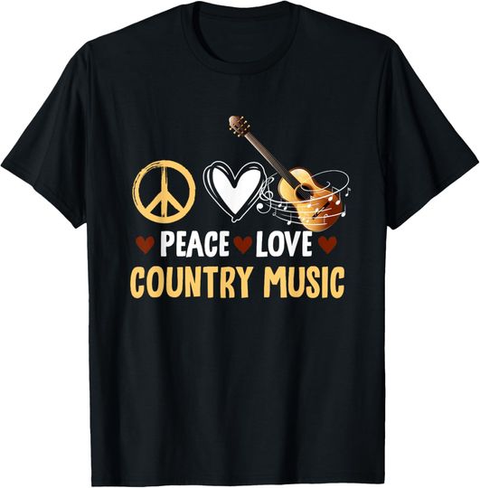 Discover Funny Vintage Western Women Peace Love Country Music T-Shirt