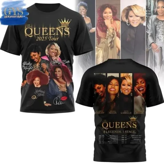Discover The Queens 2025 Tour Dates 3D T-Shirt For Men Women