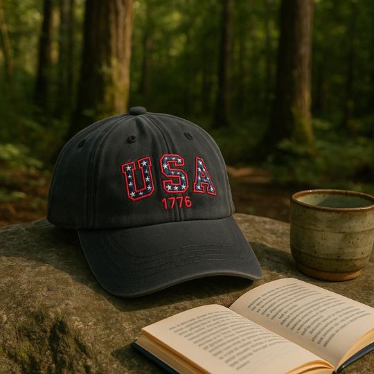 Discover Embroidered USA 1776  Hat, Anti MAGA Democracy Cap