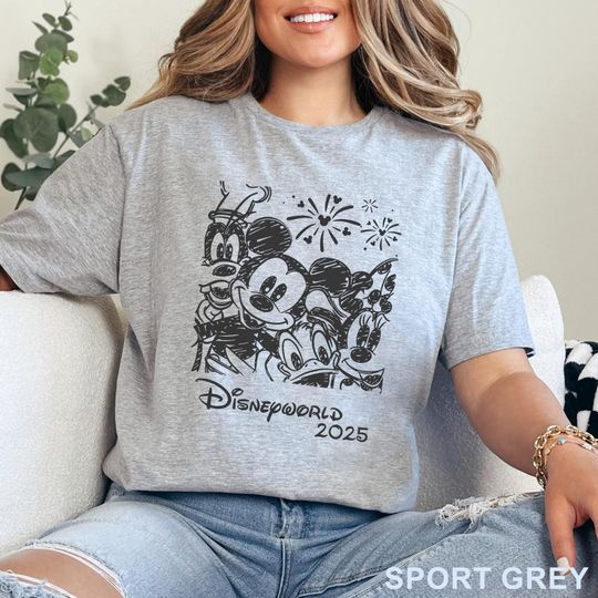 Discover Retro Disneyyworld 2025 Mickeyy And Friends Shirt, Retro walt disneyy Shirt