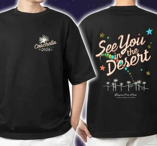 Discover Coachellla 2025 Valley Music And Arts Festival Desert Views Stamp T-Shirt
