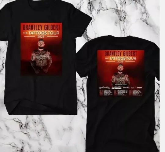 Discover Brantley Gilbert The Tattoos Usa Tour 2025 T Shirt