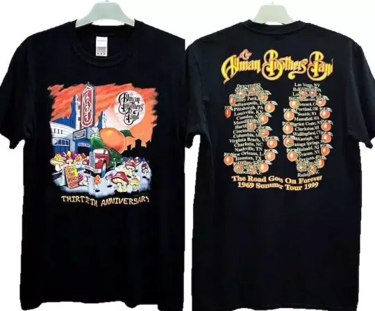 Discover Allman Brothers Band Vintage 90’s Rock Tour T-shirt concert 1998