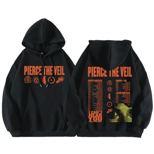 Discover Pierce The Veil Rock Band Hoodies I Can't Hear You World Tour 2025 AR1204