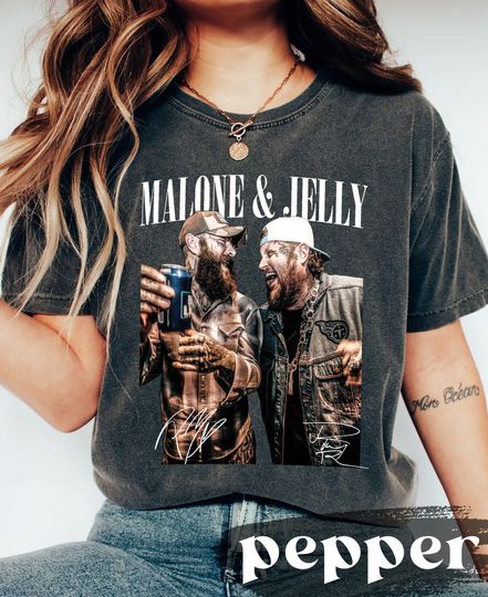 Discover Post Malone Jelly Roll Concert Tour Shirt, Posty Beautifully Broken Rapper Tee