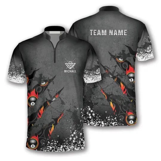 Discover 8 Ball Paint Splash Custom Bowling Jerseys for Men, Personalized Team Name Team