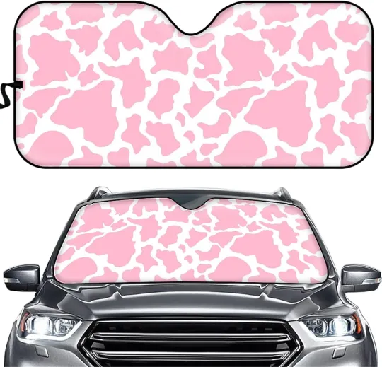 Discover Biyejit Pink Cow Print Car Sun Shade Windshield Sunshade