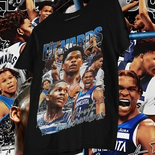 Discover Anthony Edwards Vintage Shirt Bootleg Tee Basketball Fan Gift
