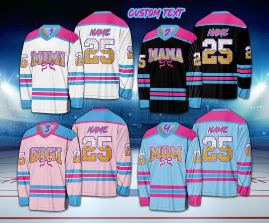 Discover Personalized Name Coquette Mama Dripping Hockey Jersey