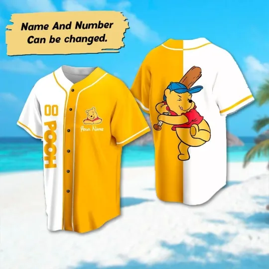 Discover Personalized winniee the poohh Magicc Kingdom Sport Fan Baseball Jersey