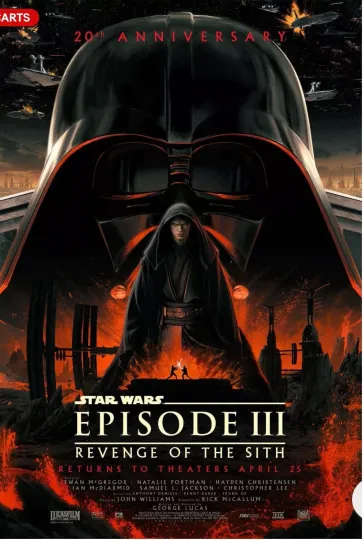 Discover Starr Warss III Revenge of the Sith 20th Anniversary "Darthh Vaderr" Poster 18 x 24