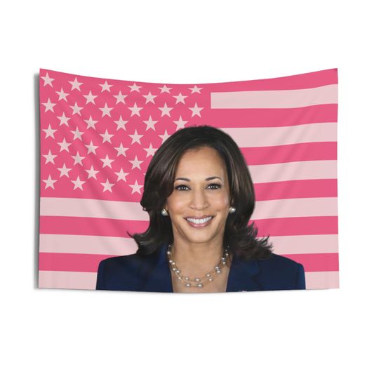 Discover Kamala Harris Pink American Flag Tapestry, Room decor