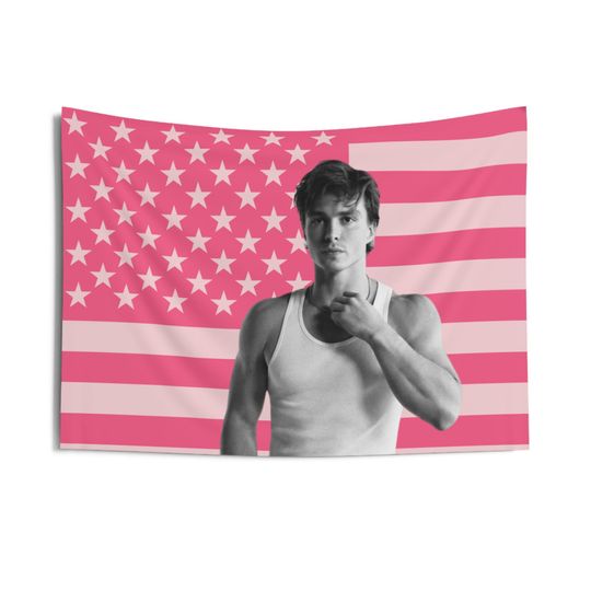 Discover Nicholas Chavez Pink American Flag Tapestry, Room decor